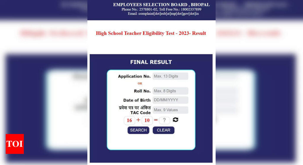 MP TET Varg 1 Result 2023: MP TET Varg 1 Result 2023 declared on esb.mp.gov.in, check HSTET Result here