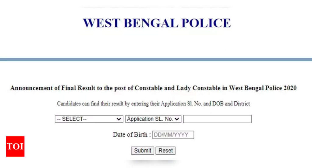 WB Police Constable Final Result 2020 announced on wbpolice.gov.in, download now