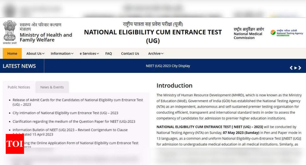 NEET UG 2023 Admit Card: NEET UG 2023 Admit Card released on neet.nta.nic.in, here's download link