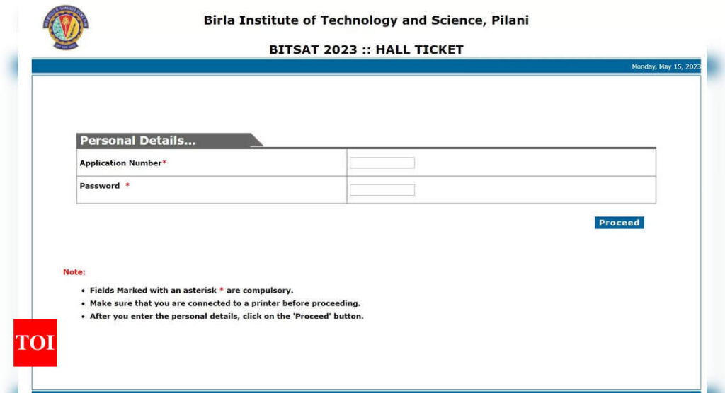 BITSAT Admit Card 2023: BITSAT Admit Card 2023 released on bitsadmission.com, download link here