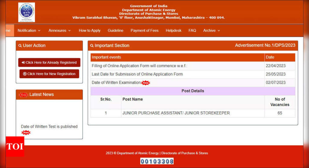 DPS DAE announces exam date for Junior Purchase Assistant/ Storekeeper recruitment 2023, check here