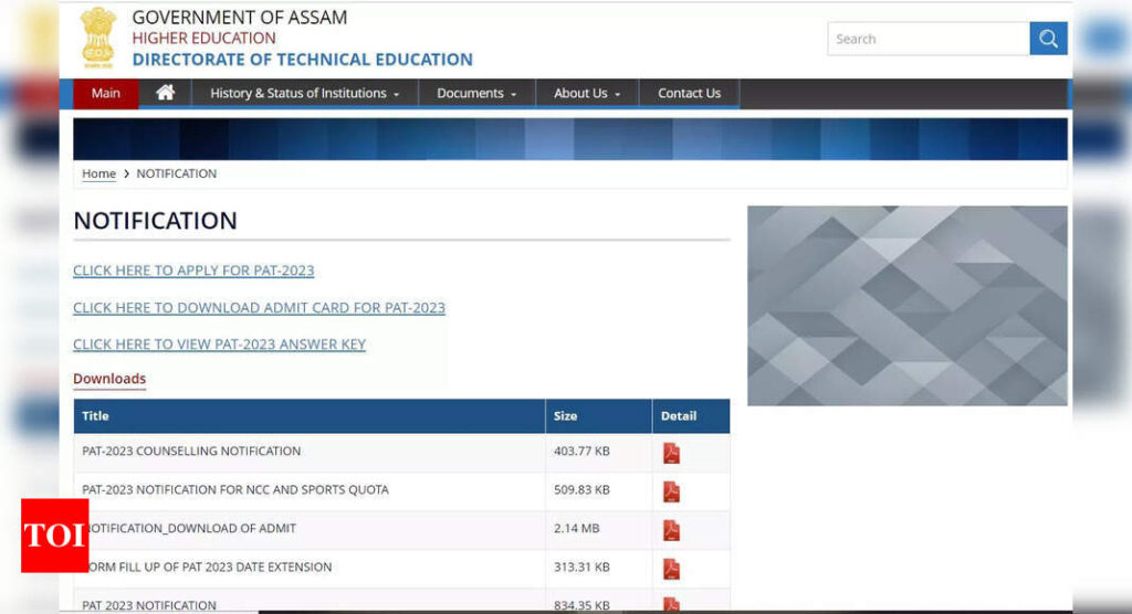 Assam PAT 2023 result tomorrow at dte.assam.gov.in, check notification here