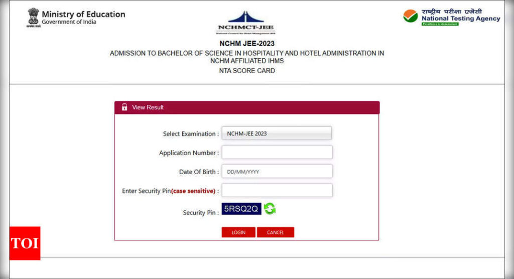 NTA releases NCHM JEE 2023 results on nchmjee.nta.nic.in; Direct link here