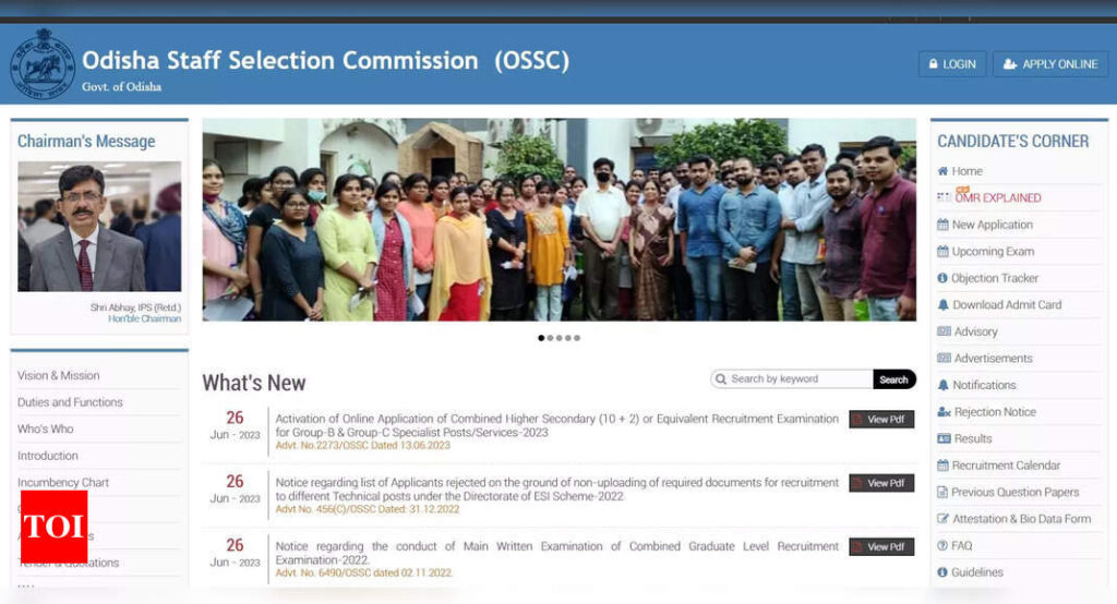 OSSC CGL Mains 2023 exam schedule OUT, check date & time here