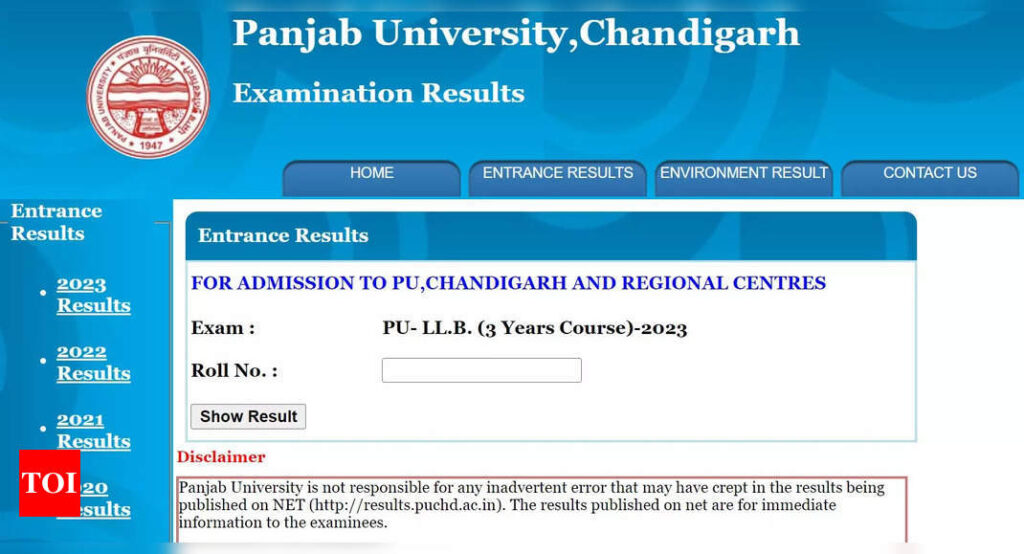 PU LLB Result 2023 declared on puchd.ac.in, direct link here