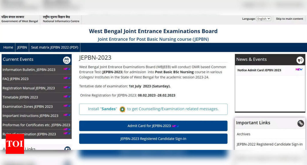 WBJEEB JEPBN Admit Card 2023 released on wbjeeb.nic.in, download link here