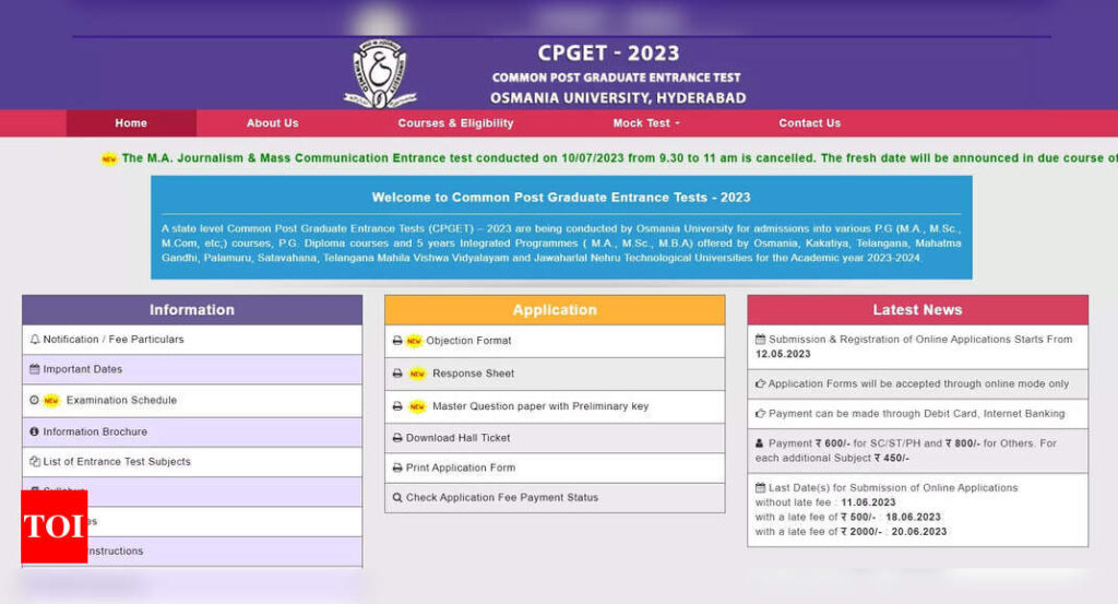 TS CPGET Answer Key 2023 released on cpget.tsche.ac.in, direct link here