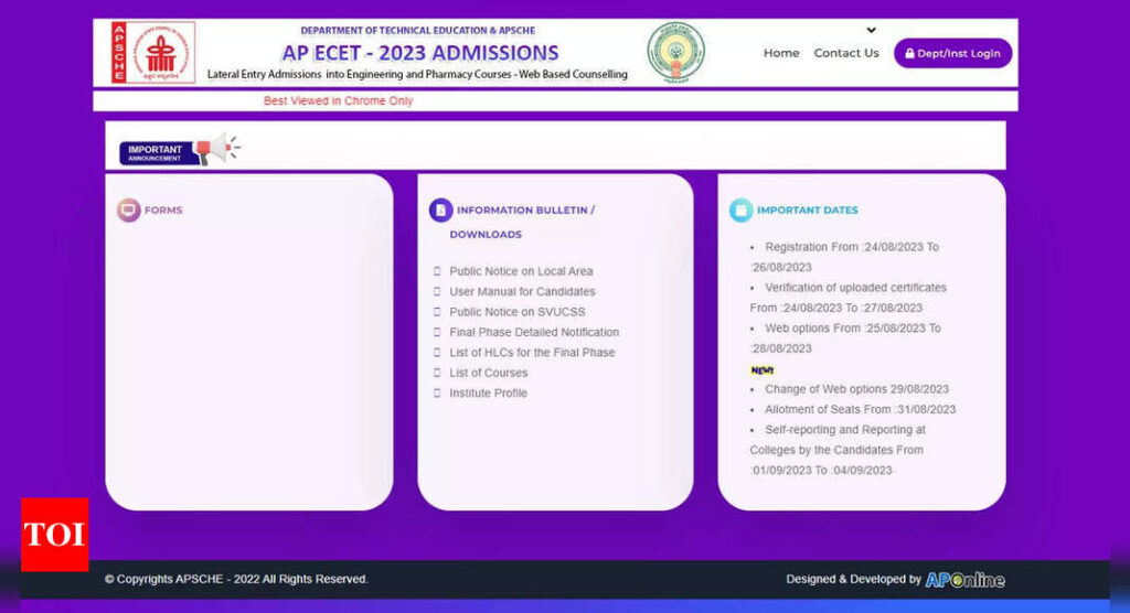 AP ECET 2023: Final phase seat allotment result to be declared today