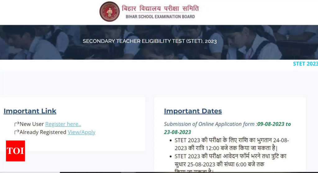 Bihar STET 2023 registration ends today on bsebstet.com, application form link here