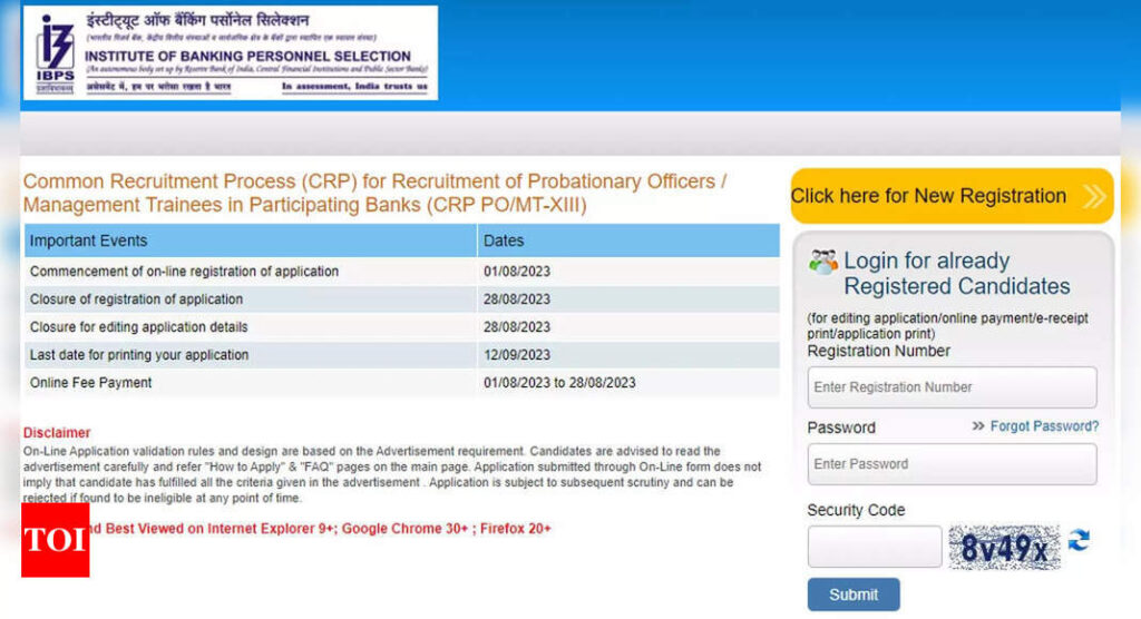 IBPS PO/MT and SO Recruitment 2023: Application date extended to August 28; apply on ibps.in