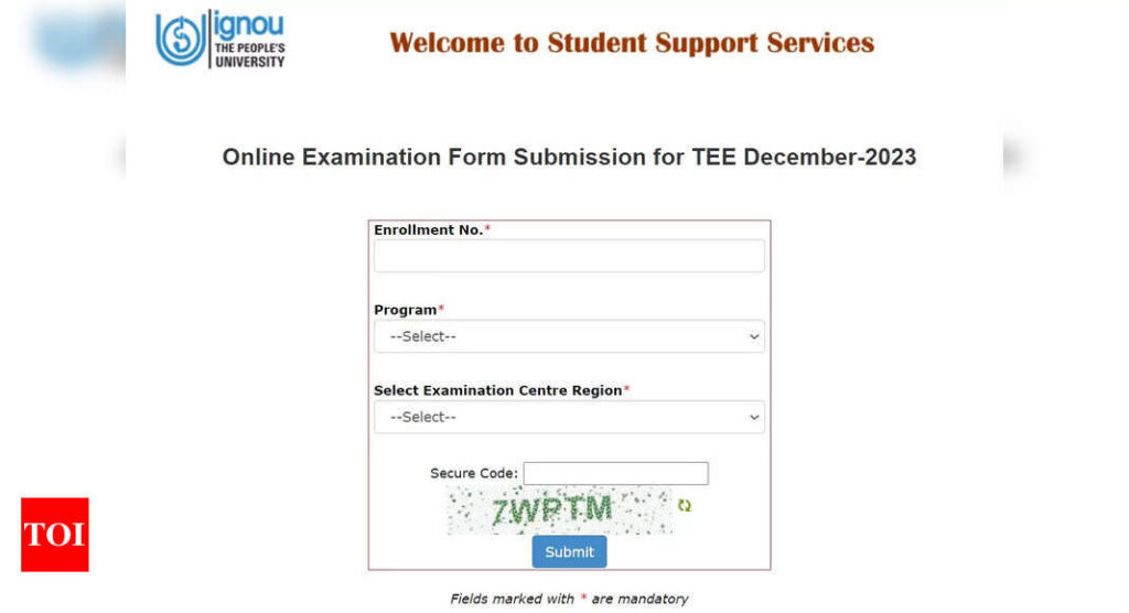 IGNOU TEE December 2023 registration begins at ignou.ac.in, direct link here