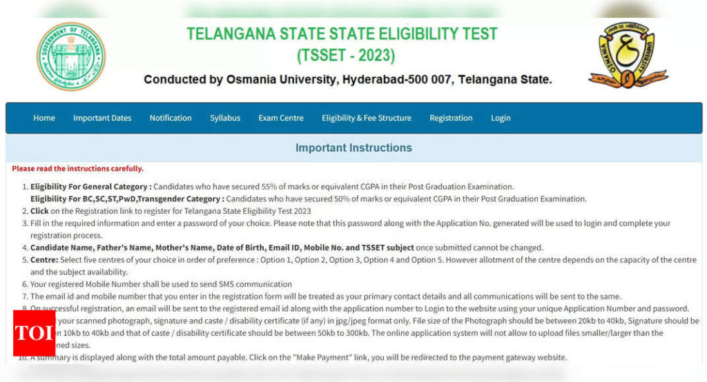 TS SET 2023 registration closing today at telanganaset.org, application link here