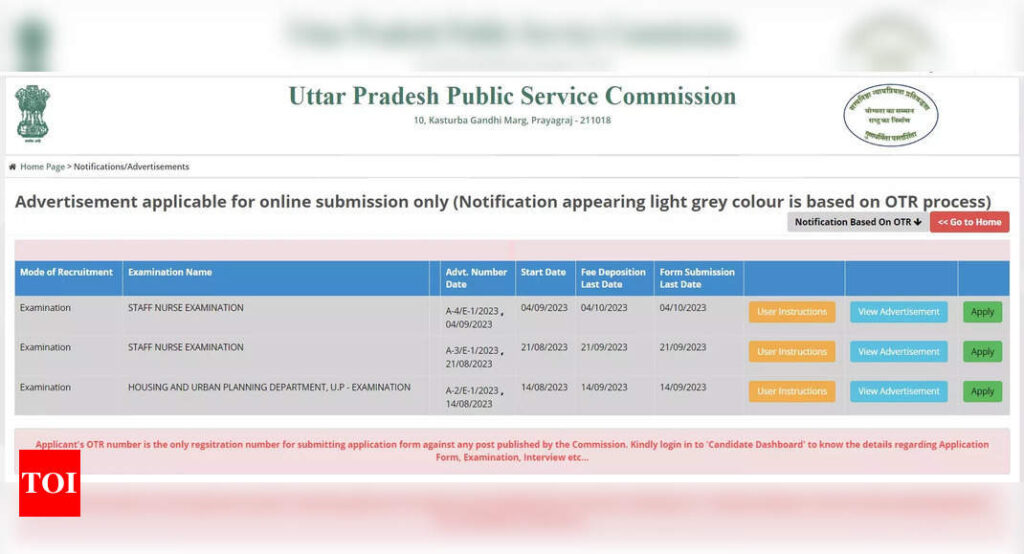 UPPSC Nursing Staff Registration 2023 begins at uppsc.up.nic.in, apply for 2,240 posts