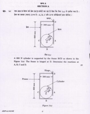 UPSC Question Paper Mechanical Engg. 2019 Paper 1