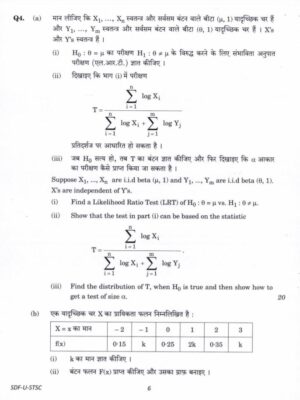 UPSC Question Paper Statistics 2019 Paper 1