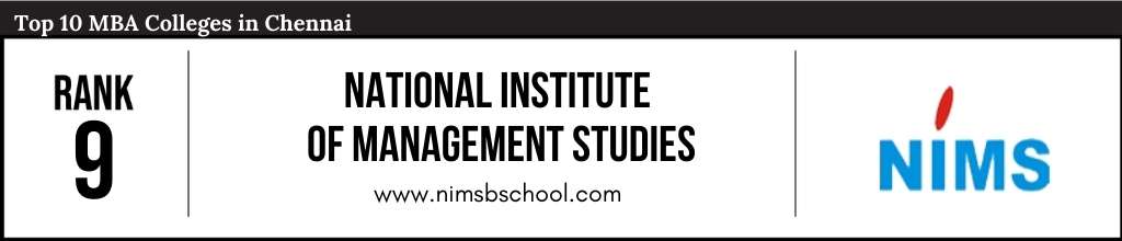 Rank 9 in the List of Top 10 MBA Colleges in Chennai