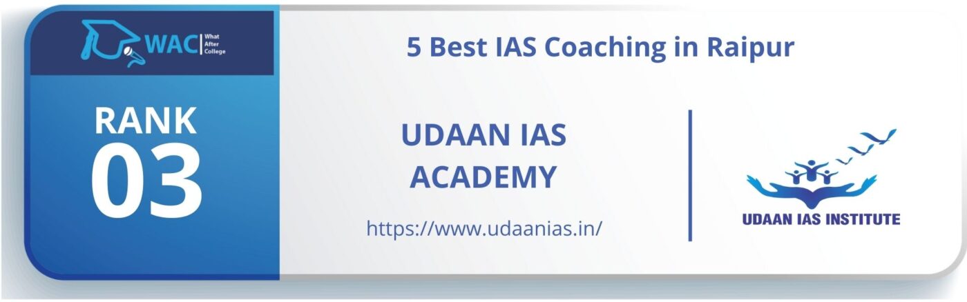 5Best IAS Coaching in Raipur Rank-3 Udaan IAS Academy