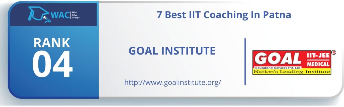Rank 4: Goal institute IIT JEE 