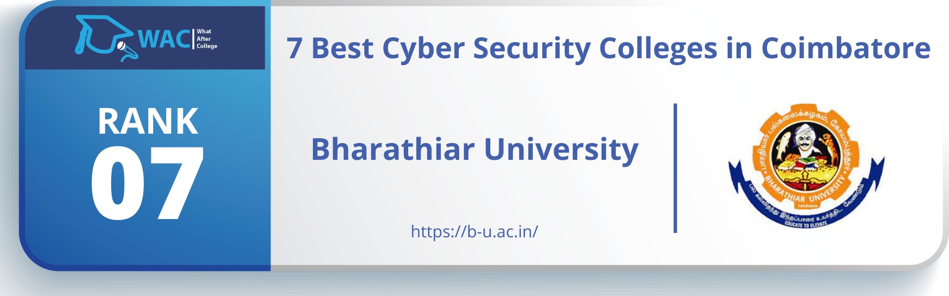 Rank: 7 Bharathiar University