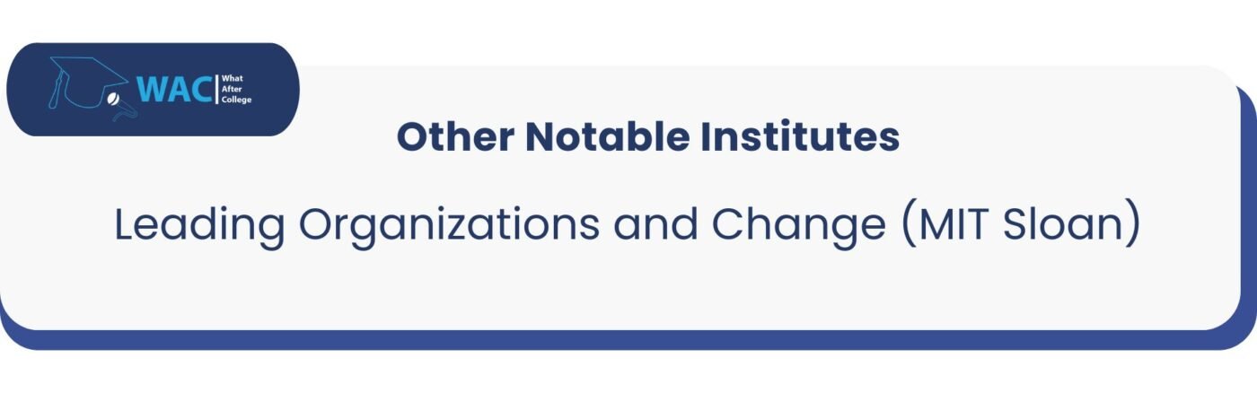 Leading Organizations and Change (MIT Sloan)